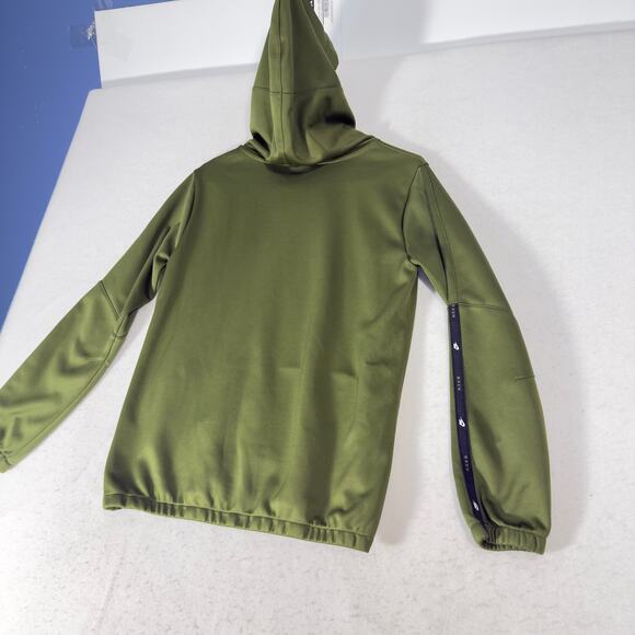 Nike Hoodie Boys XL Olive Green Kangaroo Pouch Pullover Black Swoosh Logo - Picture 12 of 13